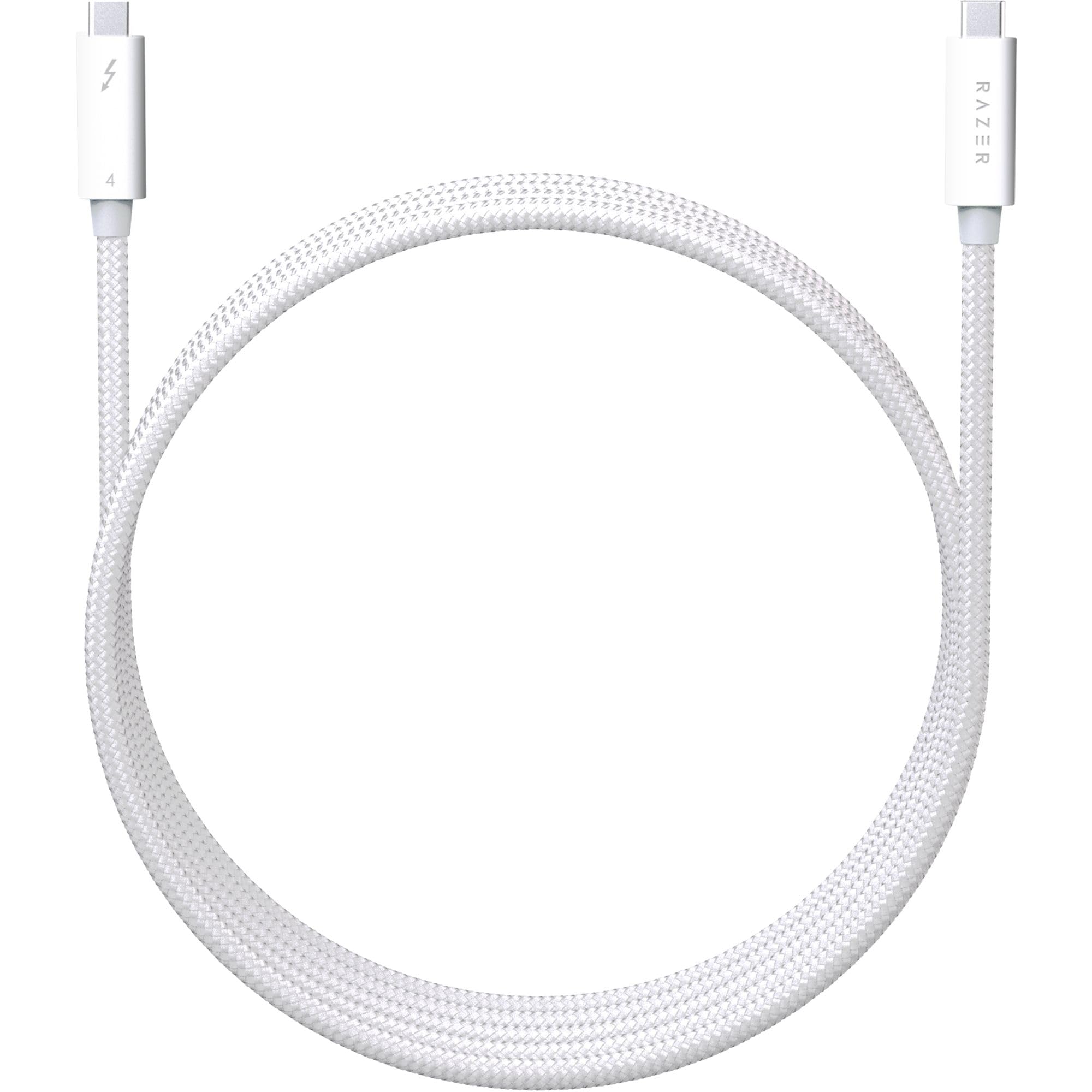 Razer Thunderbolt 4 Cable (2.0m / 6.56ft): Up to 40 Gigabits Per Second - Up to 8K Resolutions - Up to 100W Charging - Compatible with Windows PC/Mac/Thunderbolt 3 Devices - White