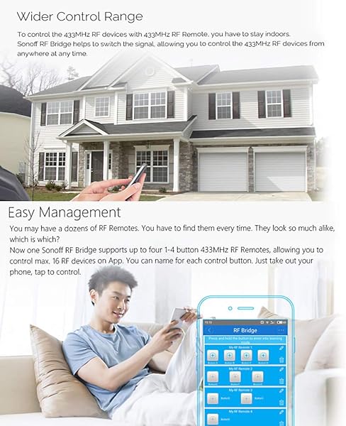 Docooler Sonoff RF Bridge Intelligente Wi Fi Fernbedienung 433 MHz Switch des Automatisierungsmoduls Kompatibel mit Alexa Google Home Page