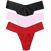 hanky panky - BreatheSoft Natural Rise Thongs for Women | Comfortable Everyday Lingerie Panties | Sizes (XS-XL) | 3 pack