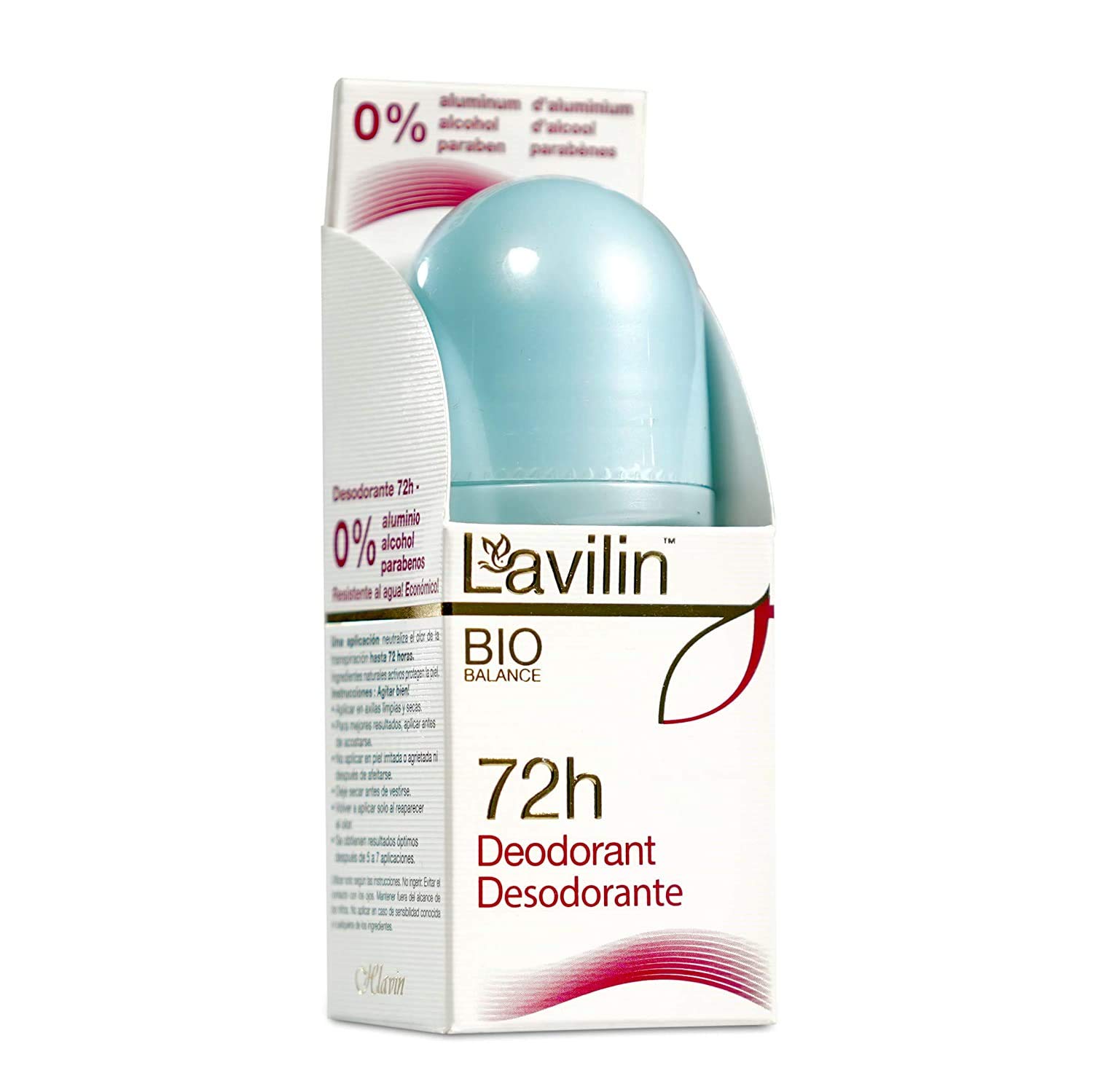 Hlavin Lavilin Roll-On Deodorant 72 Hours, 60.0 gram, Red, Unisex