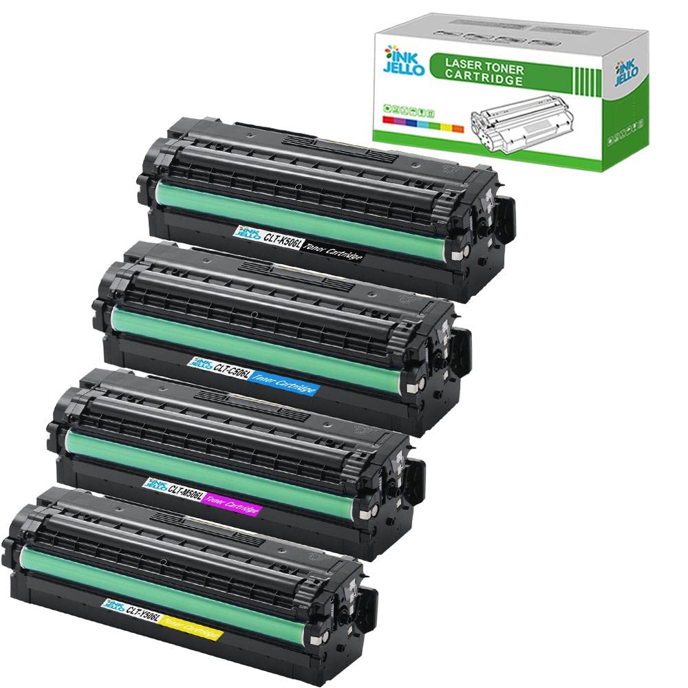 InkJello Remanufactured Toner Cartridge Replacement for Samsung CLP-680DW CLP-680ND CLX-6260FR CLX-6260FW Samsung CLX-6260ND CLT-506L (K/C/M/Y, 4-Pack)