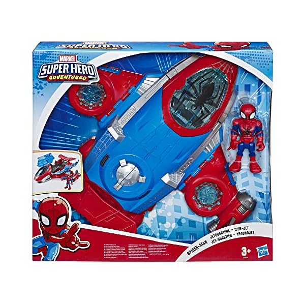 Playskool Heroes Marvel SUPER HERO ADVENTURES Spider-Man Jetquarters, 5-Inch Action Figure and Vehicle Set, Toy Jet…