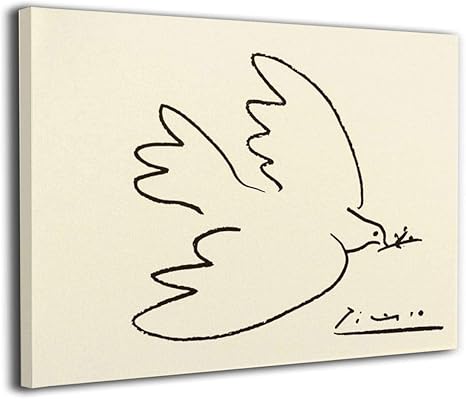 Amazon Co Jp 魅力的な芸術 30x40cm ピカソ 平和の鳩の油絵 アートパネル ポスター モダン 北欧 印象派 インテリア キャンバス ホーム キッチン