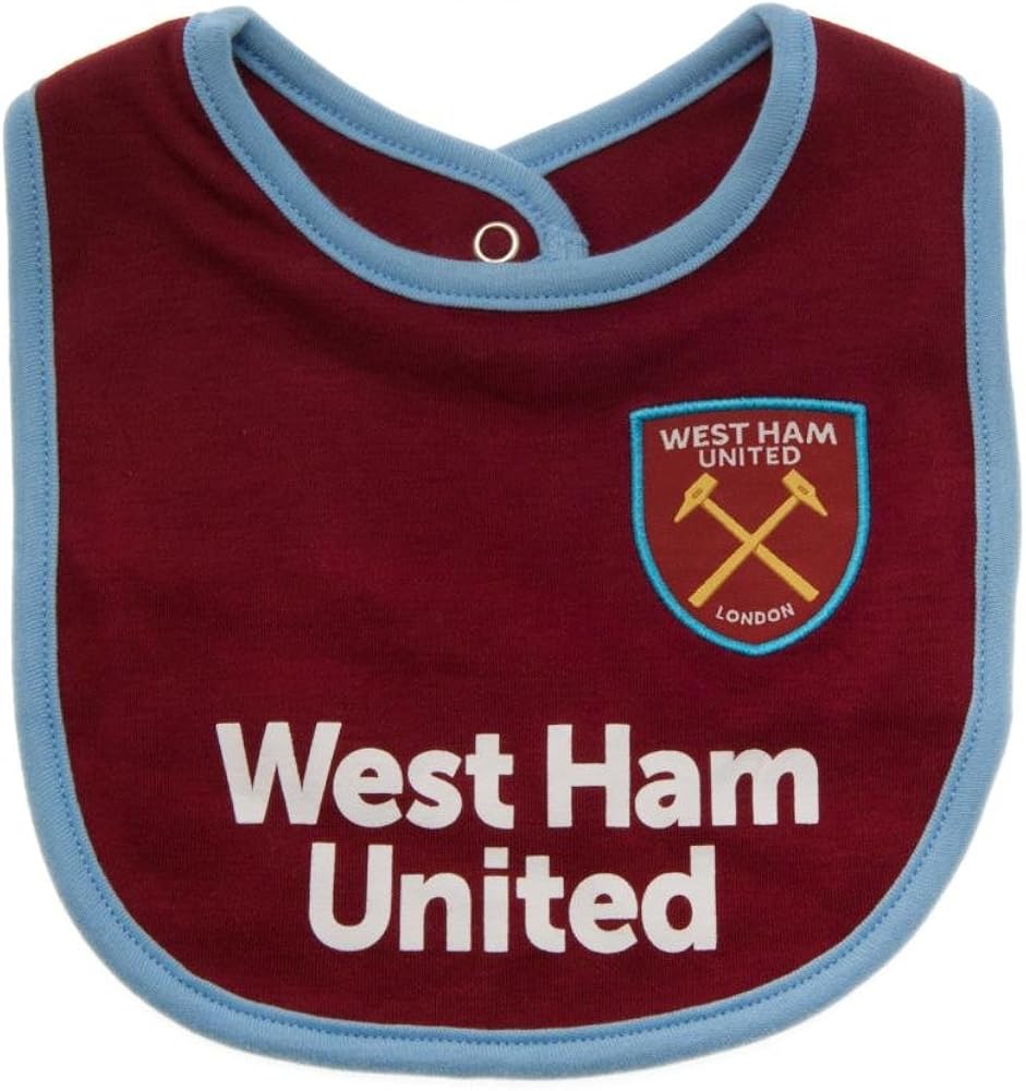 West Ham United FC Baby Bibs (Pack Of 2) (One Size) (White/Purple