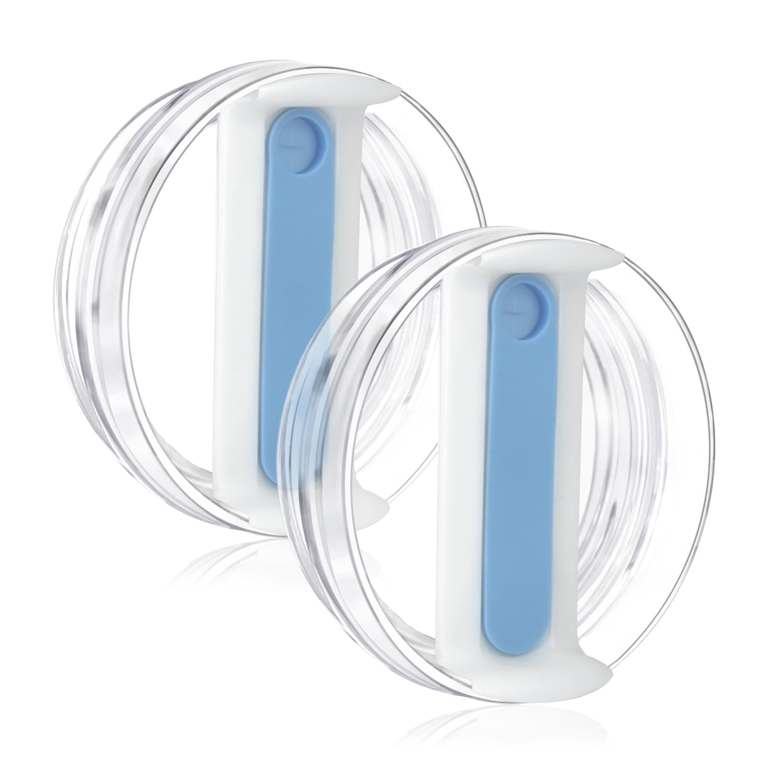 Photo 1 of 40oz Tumbler Lid for Stanley, Spill Proof Splash Resistant Tumbler Covers,Replacement cover for Stanley Cup Accessory(2 pack) (Clear Blue, 40oz)