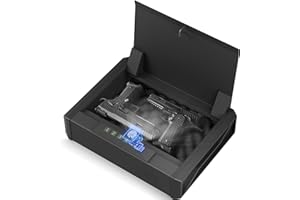kavey Biometric Gun Safe for Pistols, Quick-Access Fingerprint Handgun Safe for 2 Pistols with Backlit Digital Keypad, Mute Mode, Auto-Open Pistol Safe for Home Nightstand Bedside Car