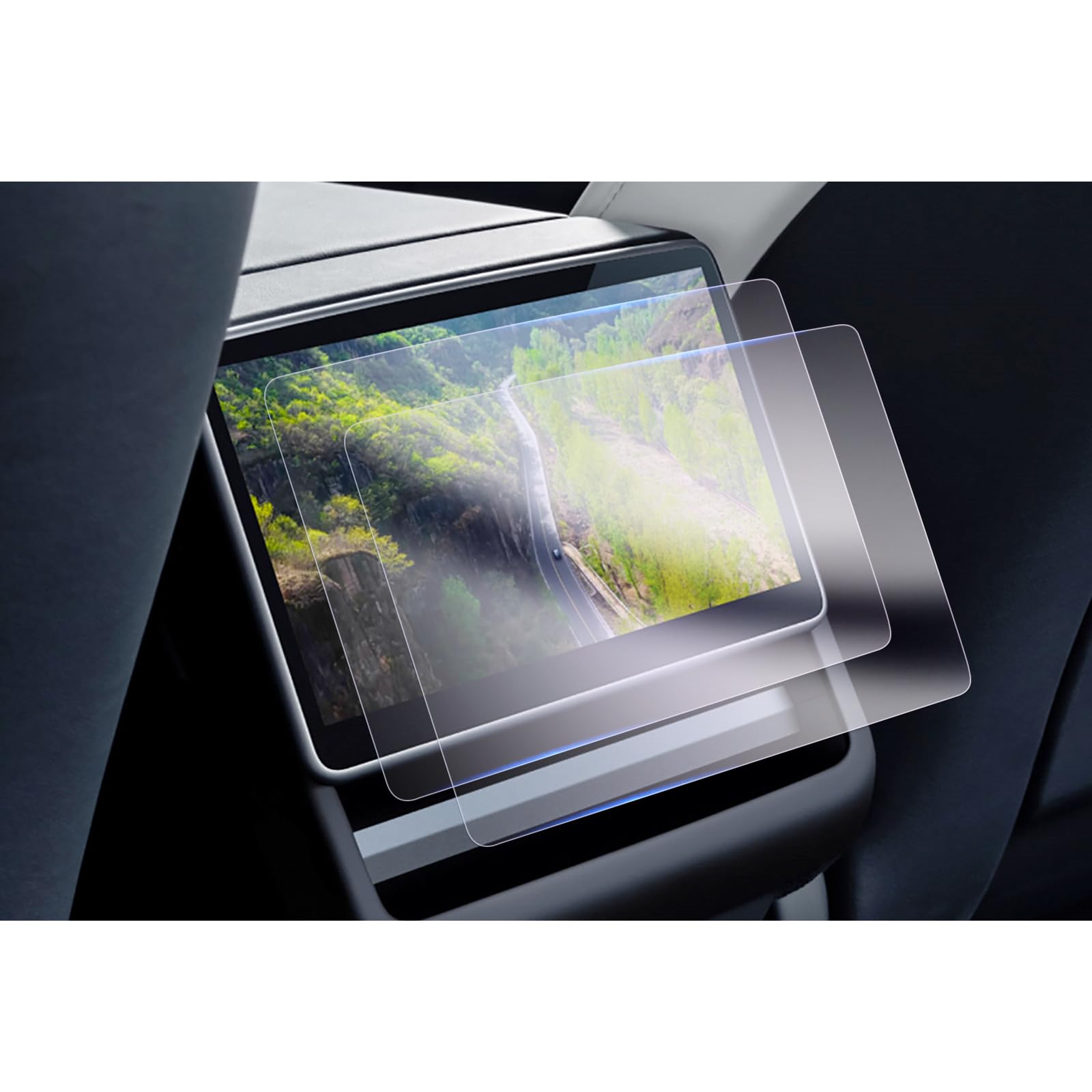 GAFAT [Pack of 2] Tesla Model 3 2024 2025 8" Touchscreen Rear Screen Protector, Nano Protective Film for Tesla Model 3 Highland 2024 8 Inch Entertainment Screen Rear, Shockproof, 6H Anti-Scratch