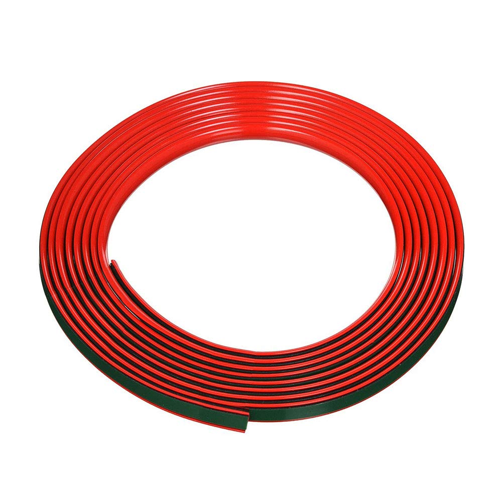 Quattroerre Red Roll Profile Sticker Dam Bumper for Cars with 3M APT Double-Adhesive, 11 mm x 2.5 Mt