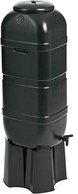 Pluto Packaging 100 Litre Slim Line Outdoor Rain Water Butt with Stand Kit view 7