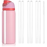 Replacement Straw for Owala Water Bottle 24 oz 32 oz, 6PCS Reusable Plastic Straws Compatible With Owala Water Bottle，BPA-FREE Straws and 1 Cleaner Brush