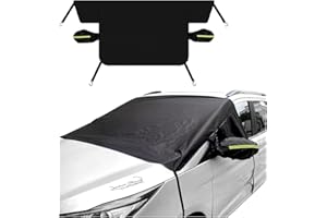 AUCELI Car Windshield Cover, Best for Ice, Frost & Snow Removal, Oxford Fabric Cover with Magnetic Edge, Winter Summer Car Accessories, Sun & Snow Shade Windshield Protection for SUV Sedan Pickup