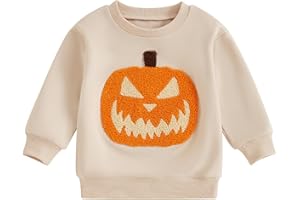 Lucikamy Toddler Baby Boy Girl Halloween Sweatshirt Long Sleeve Letter Print Shirt Pullover Sweater Top Fall Winter Clothes