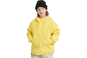 SNBOCON Kids Boys Girls Ski Snow Anorak Jacket Waterproof Windproof Warm Snowboarding Outwear Winter Zipper Hooded Coat