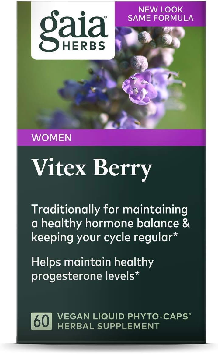 Gaia Herbs Vitex Berry, Chasteberry, Hormone Balance for Women, Vegan Liquid Capsules, 60 Count: Health & Personal Care
