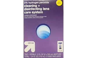 Up&Up Cleaning and Disinfecting Lens Care system 3% Hydrogen Peroxide Solution 2x12 Fl Oz Includes 2 Contact Cases