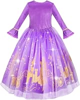 MELAND Princess Dress Up for Girls Purple Velvet, Crown & Accessories (Size M) view 5
