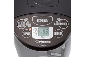 Zojirushi CD-WGC30TS Micom Water Boiler & Warmer 3.0 Liter, Silver Dark Brown, PFAS-free & BPA-free