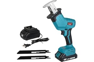 ABEDEN Cordless Reciprocating Saw,Compact Brushless Reciprocating Saws Kit with 2.0Ah Battery and Charger,One-Handed,Tool-free Blade Change,2 Saw Blads for Wood/Metal/PVC Cutting