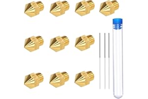 FEMBW 10 pcs 0.6MM Ender 3 Nozzle MK8 3D Printer Extruder Brss Nozzle for Creality Ender 3 v2 Ender 3 pro Ender 5 CR-10 etc