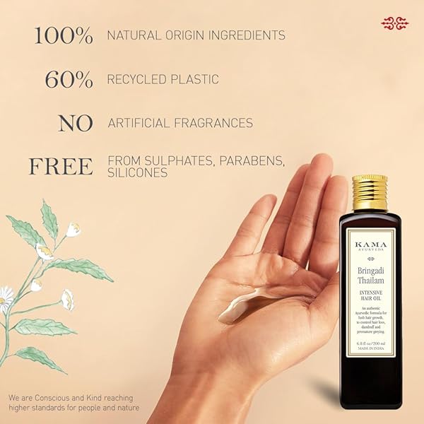 KAMA AYURVEDA BRINGADI TAILAM OIL, 200ML