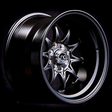 Amazon Jnc Wheels 15インチ Jnc003 マットブラックリム 4x100 4x45 15x9インチ シングルホイール1つのみ リム 車 バイク