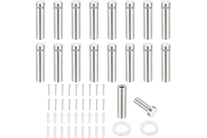 PATIKIL 1/2x2 Standoff Screws, 16 Pack Stainless Steel Stand Off Wall Mounts Wall Sign Mounting Hardware Advertising Standoff