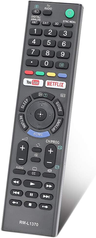 Gvirtue Universal Replacement Remote Control RM-L1370 Compatible for All Sony Bravia Smart TV-HDTV 3D LCD LED OLED UHD 4K HDR TVs, with Netflix, You Tube Buttons
