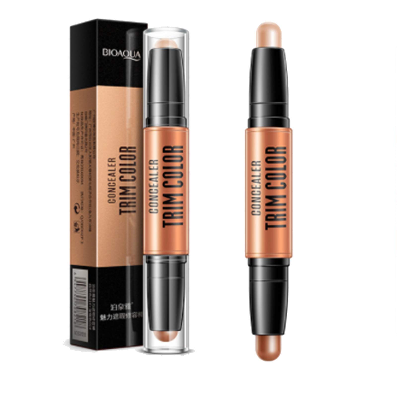 Emirde Double-Headed Highlight Stick, Contour and Highlighters Stick, Contour Stick,Concealer Contour, Highlighters Stick, Make up Concealer Contouring Cream Set Face Highlighters Sticks