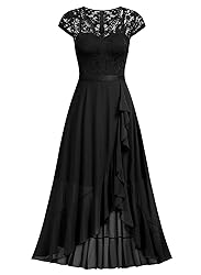 Miusol Women's V Neck Elegant Lace Ruffle