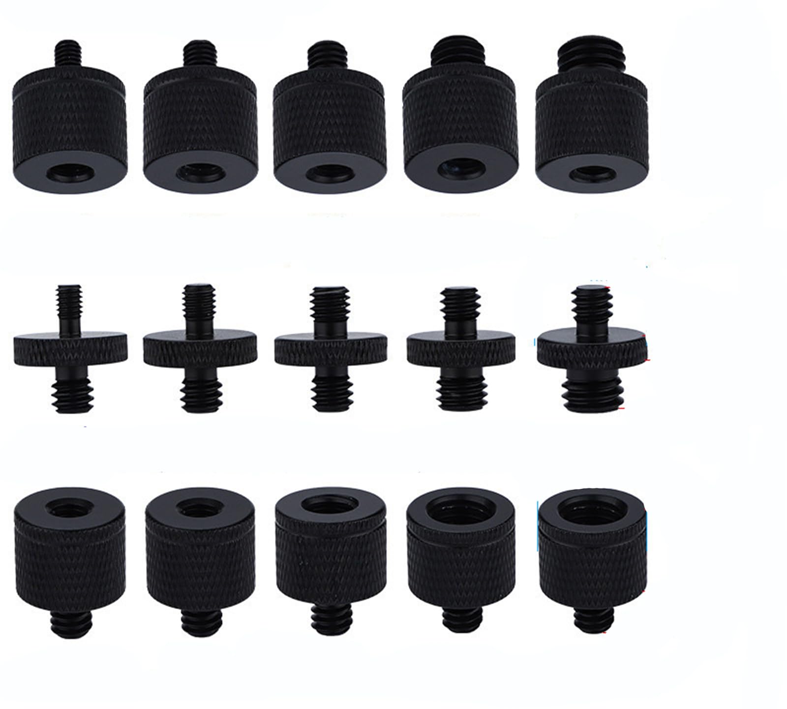 KASINshooting Camera Microphone Quick Release Flash Tripod Adapter Mount Kit Hot Shoe 1/4 to 3/8 M5 M6 M8 Male Female Convertion Thread Screws Series Set for Go pro Insta360 (15 Pcs MS) — image 1