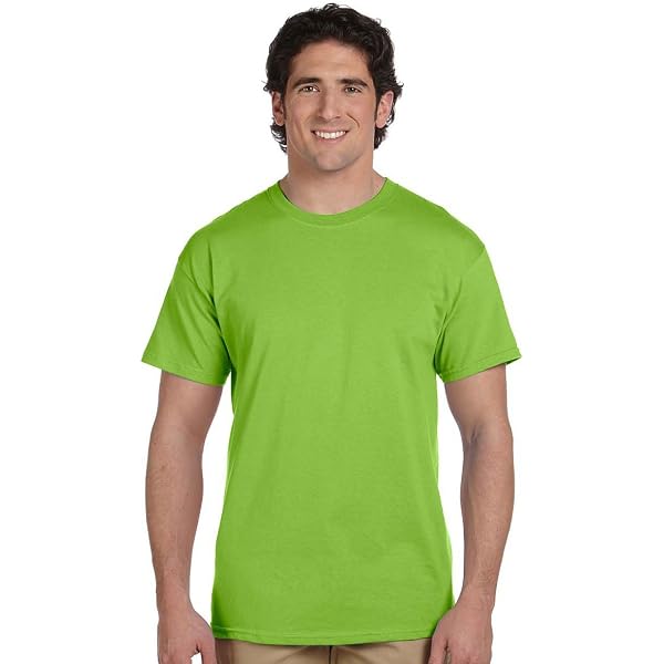 Hanes Beefy-T Adult Short-Sleeve T-Shirt - 100% Ringspun Cotton, Yellow, Size Medium - View #6