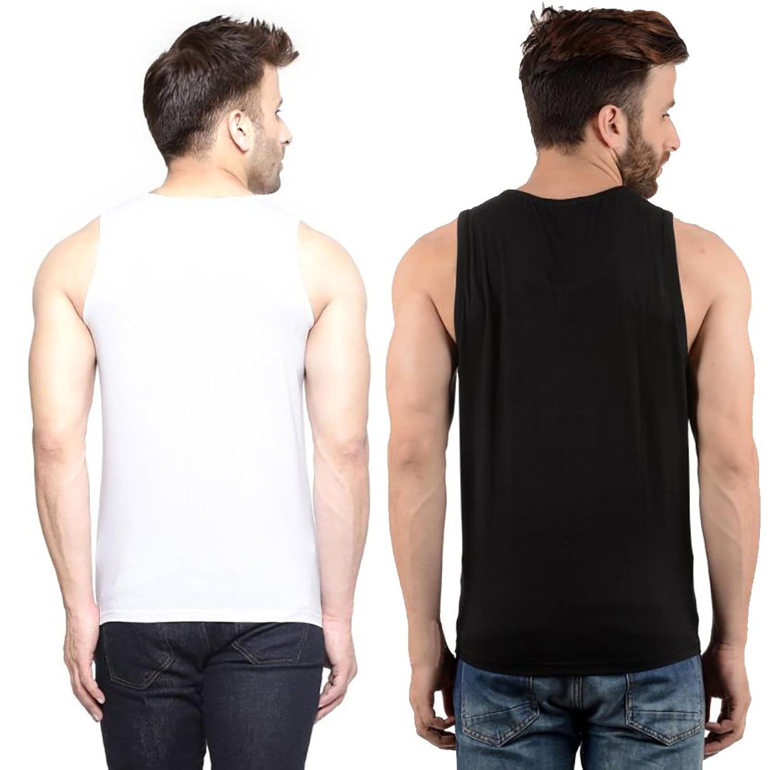 hotfits men's combed cotton fabric sleeveless t-shirt