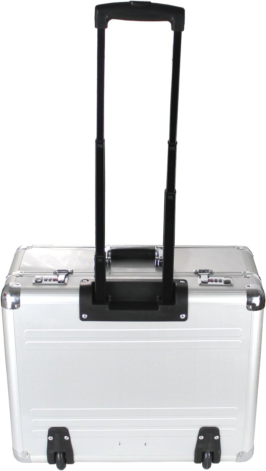 Kscase Aluminium Pilot Suitcase Pilot Case with Trolley for Documents 485X230X395 mm, silver