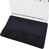 TCOINERY Keyboard Wrist Rest, Mouse Pad Set with Ergonomic Tilted, Memory Foam Pad for Pain Relief, Wrist Rest for Computer Keyboard, Comfortable Typing Support for Office, Home & School, Black