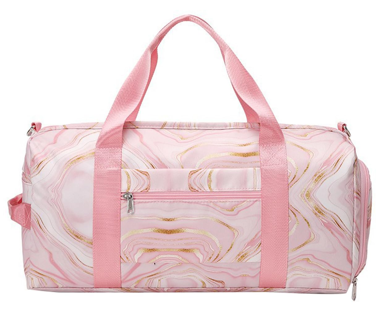 SellerFun Teens Women Travel Bag Girls Gym Duffle Bag Sports Ballet Bag with Shoe Compartment(Pink Marble Pattern,23 Liters)