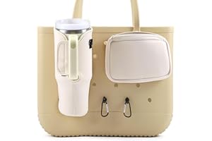 MEETI 4PCS Organizer Holder for Bogg Bag, Accessories for Bogg Bags, Phone Holder compatible with Bogg Bag Original (Cream)