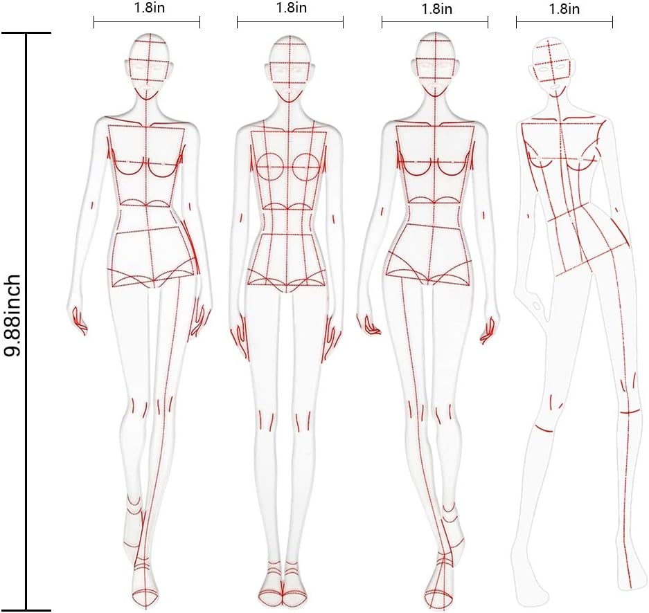 Amazon Co Jp Extcct ファッションドローイング ファッションデザイン用モデルルーラー 3 種セット モバイルスタイル サイズ フレンチカーブルーラー 服飾 ファッション デザイン画 アイテム画 プロポーション テンプレート ホビー