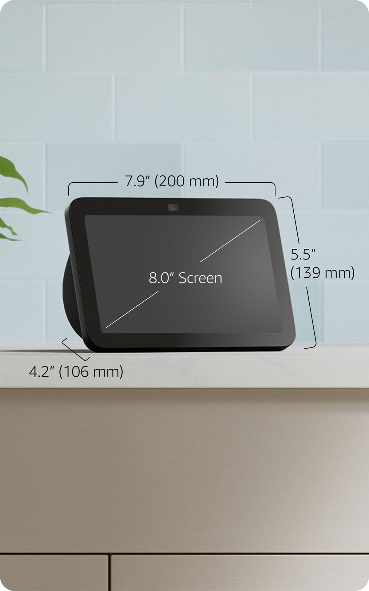 Amazon Echo Show 8 (newest model), With Spatial Audio, Smart Home Hub, and Alexa, Glacier White