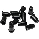 RLECS 2 Set Guitar Ferrules Guitar String Caps Mounting Buckle Through Body Ferrules Bushings For Guitar Musical Instruments Parts, 6pcs Per Set, Black