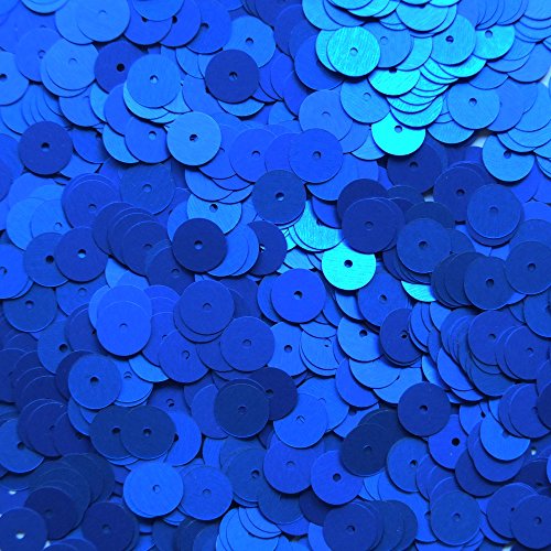 8mm Flat Round Sequin Paillettes ~ Royal Blue Matte Silk Frost ~ Loose sequins for embroidery, bridal, applique, arts, crafts, and embellishment. Made in USA.