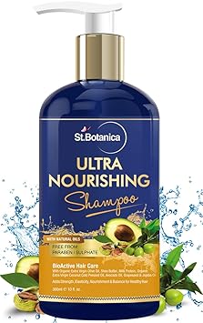 StBotanica Ultra Nourishing Hair Shampoo - 300ml For Dry, Normal Hair - No SLS/Sulphate, No Parabens, No Silicon