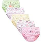 CHUNG Toddlers Little Girls Cotton Briefs Panties Pack of 5/6 Print Underwear 2T-10Years