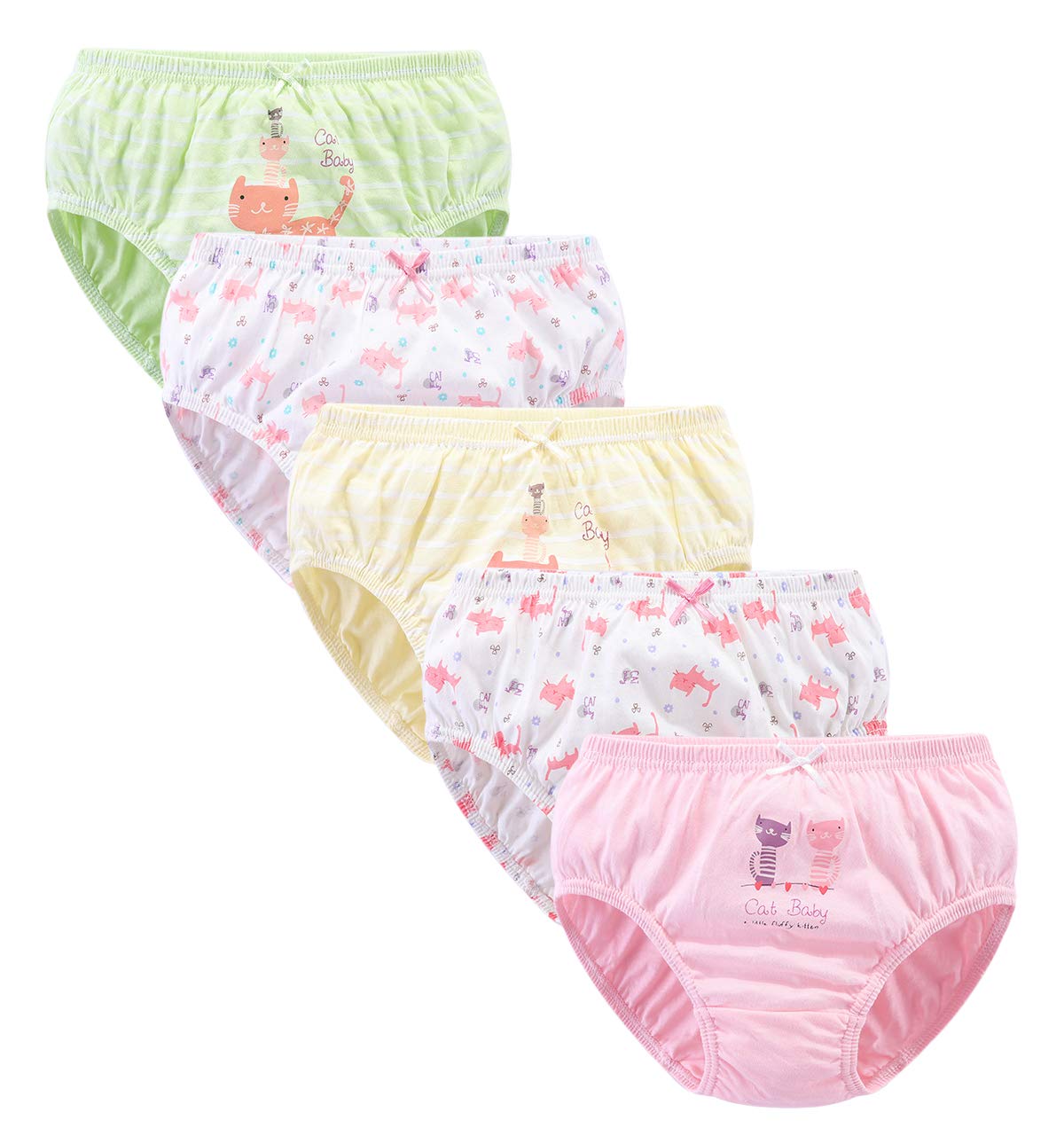 Photo 1 of CHUNG Toddlers Little Girls Cotton Briefs Panties Pack of 5/6 Print Underwear (7-9 Years, Cat Baby)