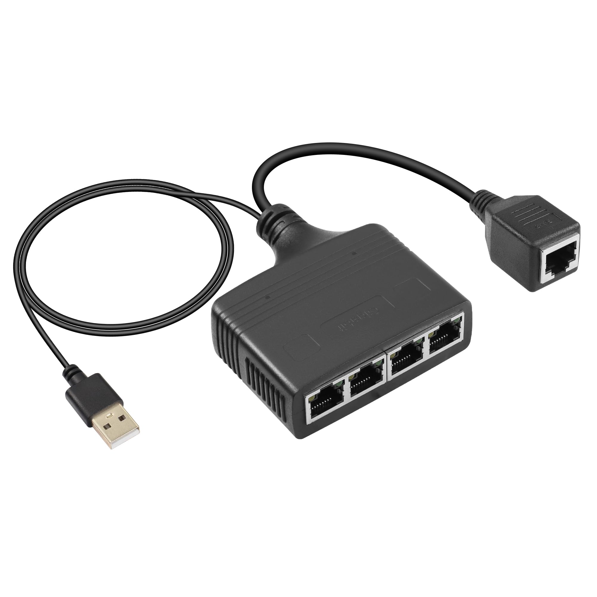 SinLoon Gigabit RJ45 Network Splitter Adapter, 1 to 4 Ethernet Splitter 1000Mbps High Speed LAN Network Splitter,4 Devices Share the Internet at the Same Time (1 to 4 Female Gigabit)