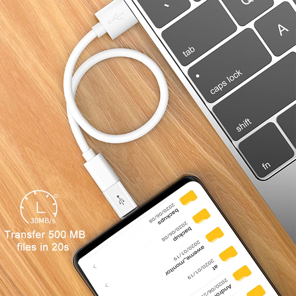 Adapter Micro USB to USB C (4 Pack), Micro-USB Female to USB-C Male OTG Adapter Compatible with Samsung Galaxy, LG, Huawei, Type-C Phones, Tablets and More (2 Black and 2 White)