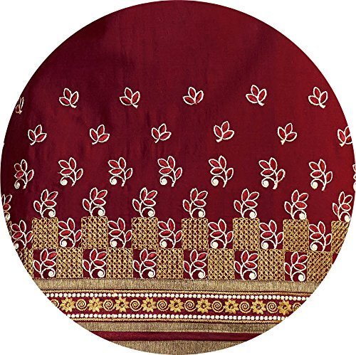 cative company women's cotton embroidered unstitched salwar suit dupatta material (maroon, 240-bbd)