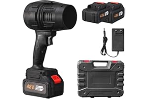 NOCMOSI Seese Turbo Jet Blower, Cordless Turbo Super Power Air Compressed Duster, Handheld Leaf Blower, Car Snow Blower with 48v 13000mAh Battery, Electric Car Dryer for Outdoor Cleaning, BBQ(Black+2Battery)