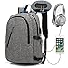 XQXA Laptop Backpack,College School Bag with USB Charging Port and Headphone Jack Water Resistant School Rucksack 15.6 Inch PC Computer Backpack Bags for Business,Work,Travel Rucksack Bookbag Grey