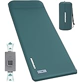 Sleeping Pad for Camping, 3.15" Thick Self Inflating Sleeping Camping Pad with Pillow&Electric Pump,Memory Foam Camping Mattress Pad, 4-Season Camp Sleeping Mat for Travel,Car,Tent,Home-Green