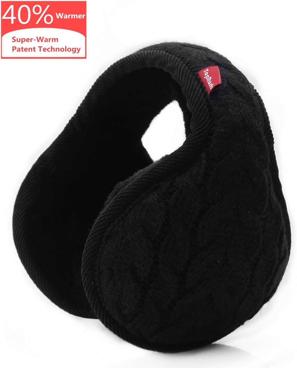 TopRush Foldable Ear Warmers/Ear Muffs - High-Class Windproof Fleece Winter Earmuffs Men Women & Kids